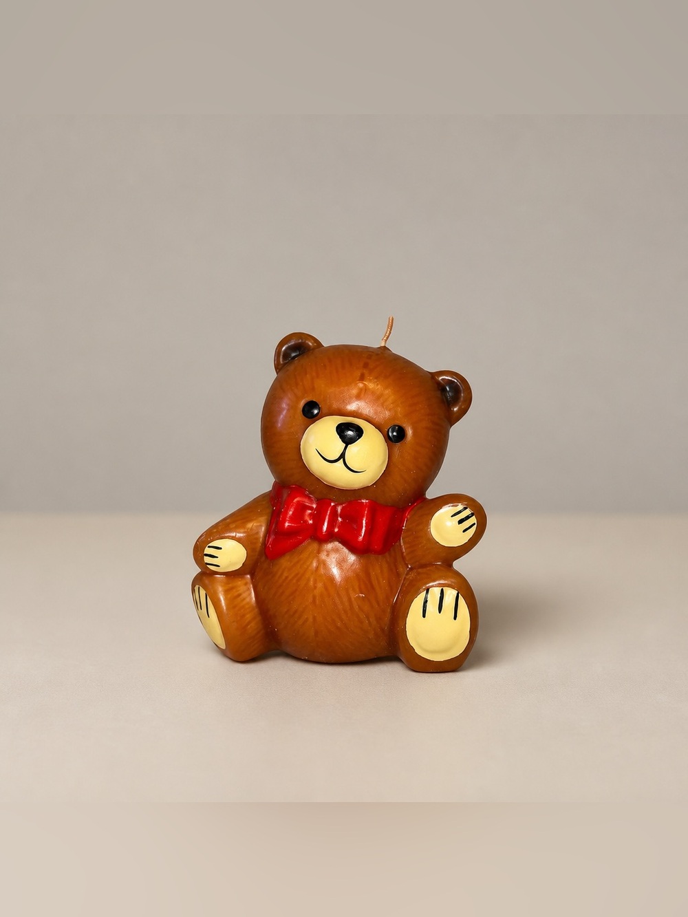 1980’s Crowning Touch teddy bear with bow tie candle unused